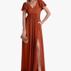 Rust Maxi Dress without Slit